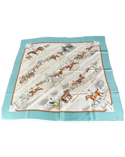 Pre-owned Hermes Hermès Silk Les Courses Scarf 90 (authentic Pre-loved)