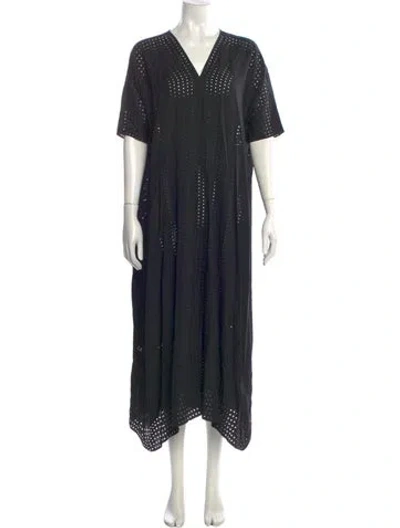 Pre-owned Hermes Silk Long Dress In Black