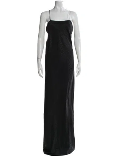 Pre-owned Hermes Silk Long Dress In Black