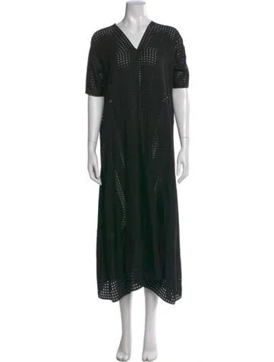 Pre-owned Hermes Silk Long Dress In Black
