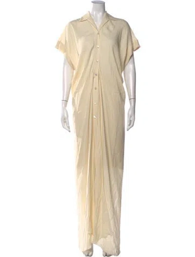 Pre-owned Hermes Silk Long Dress In Neutrals