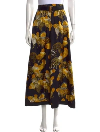 Pre-owned Hermes Silk Long Skirt In Multicolor