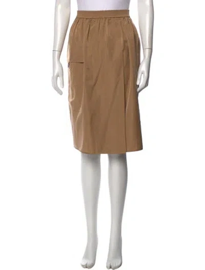 Pre-owned Hermes Silk Midi Length Skirt In Neutrals