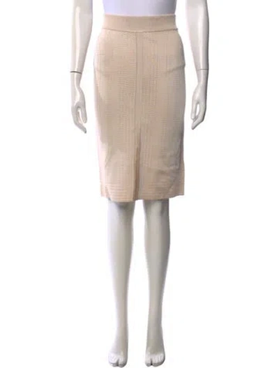 Pre-owned Hermes Silk Midi Length Skirt W/ Tags In Neutral