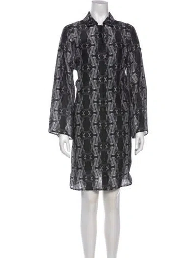 Pre-owned Hermes Silk Mini Dress In Black