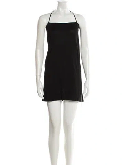 Pre-owned Hermes Silk Mini Dress In Black