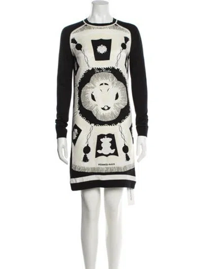Pre-owned Hermes Silk Mini Dress In Black