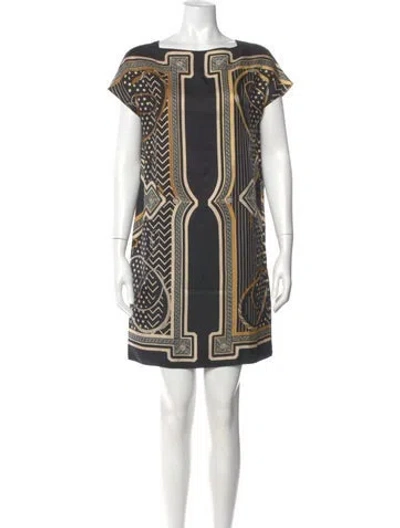 Pre-owned Hermes Silk Mini Dress In Black