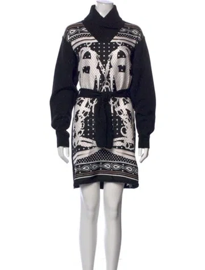 Pre-owned Hermes Silk Mini Dress In Black