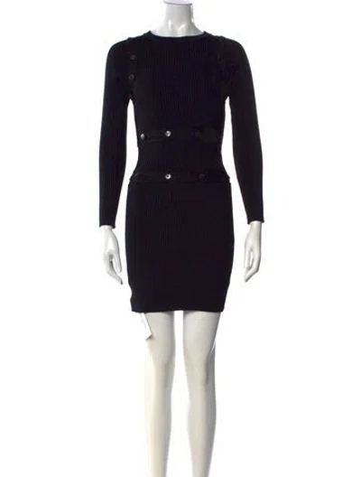 Pre-owned Hermes Silk Mini Dress In Black