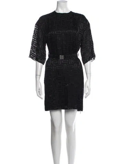 Pre-owned Hermes Silk Mini Dress In Black