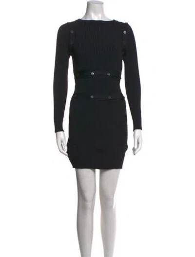 Pre-owned Hermes Silk Mini Dress In Black