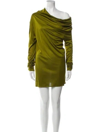Pre-owned Hermes Silk Mini Dress In Green