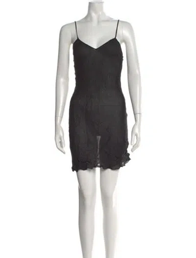 Pre-owned Hermes Silk Mini Dress In Green