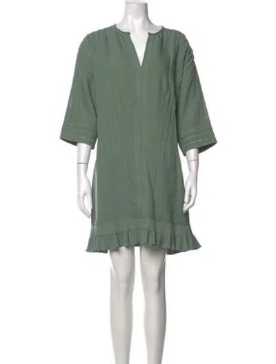 Pre-owned Hermes Silk Mini Dress In Green