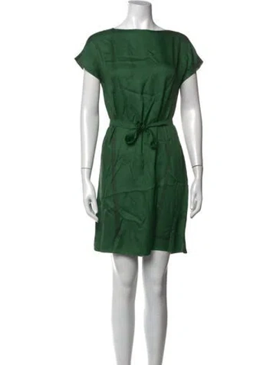 Pre-owned Hermes Silk Mini Dress In Green