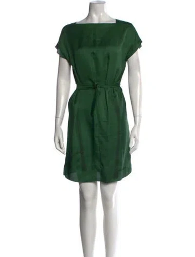 Pre-owned Hermes Silk Mini Dress In Green