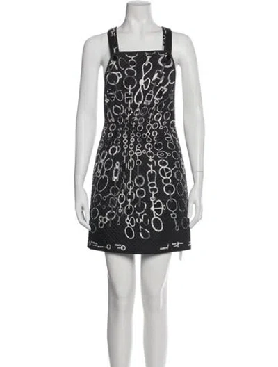 Pre-owned Hermes Silk Mini Dress In Grey/silver