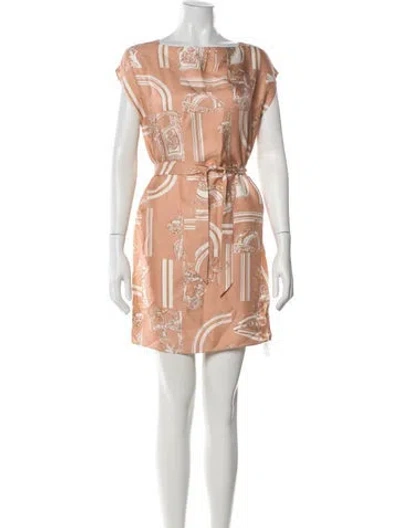 Pre-owned Hermes Silk Mini Dress In Multi