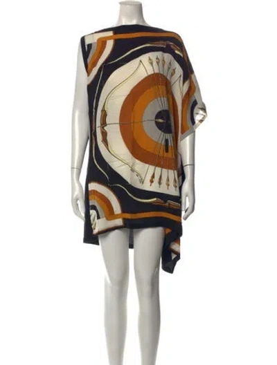 Pre-owned Hermes Silk Mini Dress In Multicolor