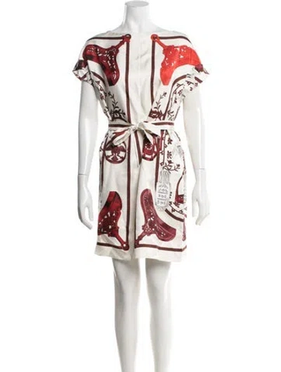 Pre-owned Hermes Silk Mini Dress In Multicolor