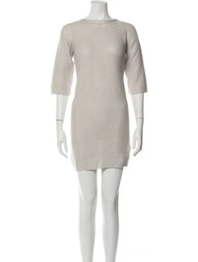 Pre-owned Hermes Silk Mini Dress In Neutrals