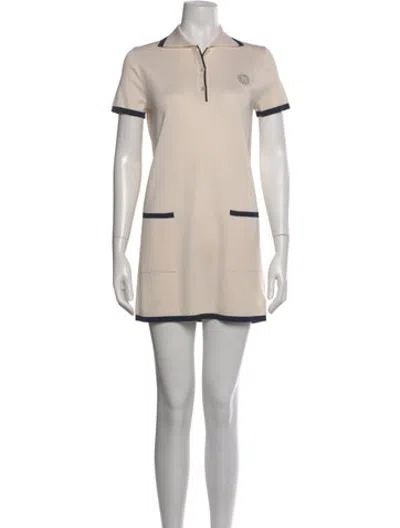 Pre-owned Hermes Silk Mini Dress In Neutrals