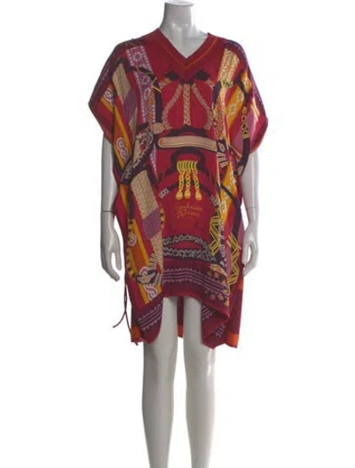 Pre-owned Hermes Silk Mini Dress In Pink