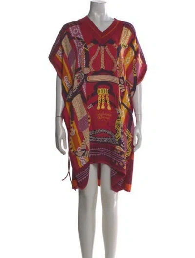 Pre-owned Hermes Silk Mini Dress In Pink