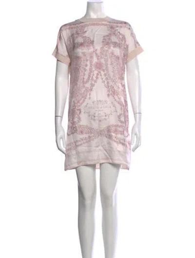 Pre-owned Hermes Silk Mini Dress In Pink