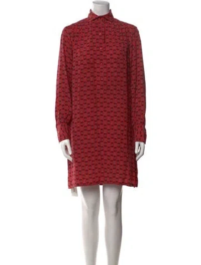 Pre-owned Hermes Silk Mini Dress In Red