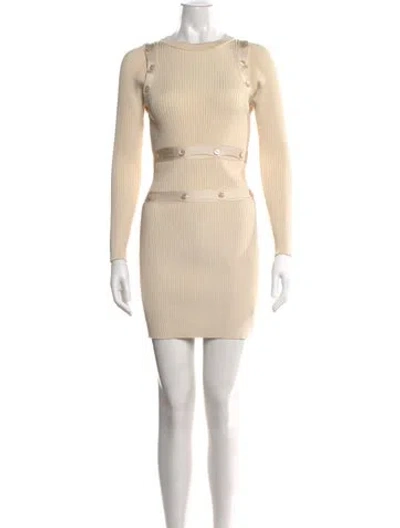 Pre-owned Hermes Silk Mini Dress W/ Tags In Neutrals