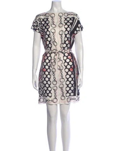 Pre-owned Hermes Silk Mini Dress In White