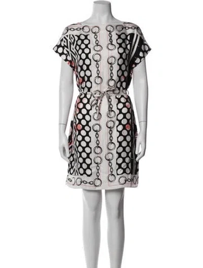 Pre-owned Hermes Silk Mini Dress In White