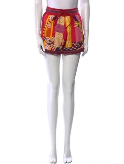 Pre-owned Hermes Silk Mini Shorts In Burgundy