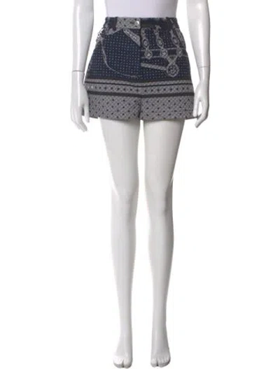 Pre-owned Hermes Silk Mini Shorts W/ Tags In Blue