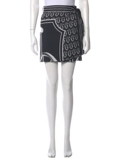 Pre-owned Hermes Silk Mini Skirt In Black
