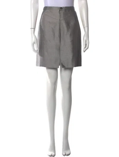 Pre-owned Hermes Silk Mini Skirt In Gray
