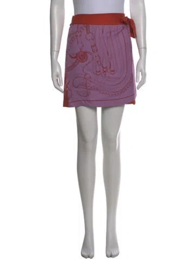 Pre-owned Hermes Silk Mini Skirt In Multi