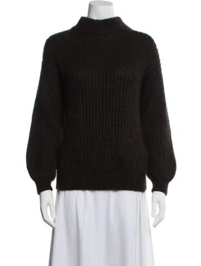 Pre-owned Hermes Silk Mock Neck Sweater In Brown