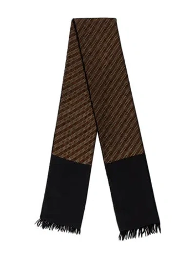 Pre-owned Hermes Silk Muffler In Black