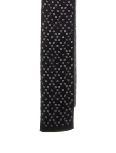 Pre-owned Hermes Hermès Silk Neck Tie In Black