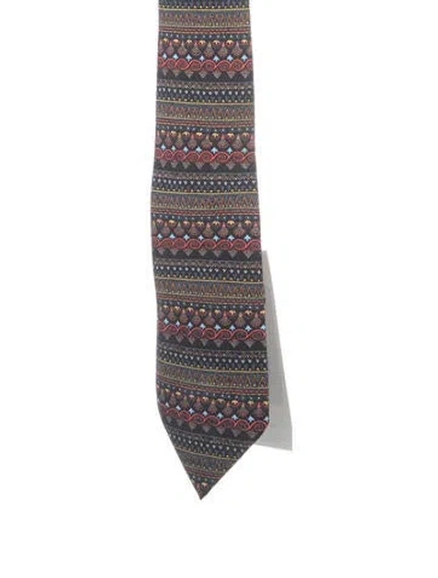 Pre-owned Hermes Hermès Silk Neck Tie In Black