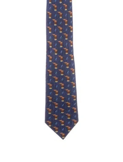 Pre-owned Hermes Hermès Silk Neck Tie In Multi