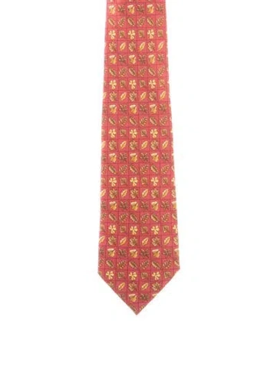 Pre-owned Hermes Hermès Silk Neck Tie In Red