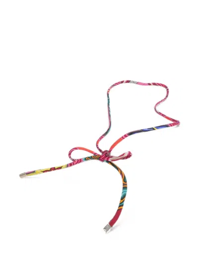 Pre-owned Hermes Silk Necklace In Pink