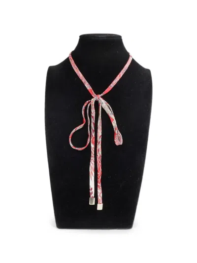 Pre-owned Hermes Silk Necklace/bracelet In Red
