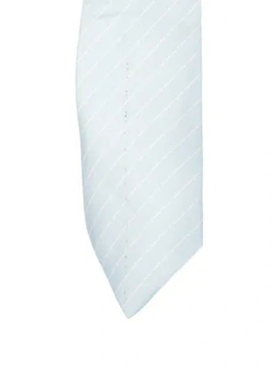 Pre-owned Hermes Silk Pattern Print Neck Tie In Blue