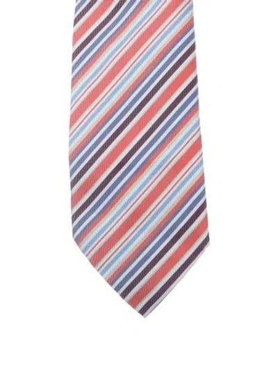 Pre-owned Hermes Silk Pattern Print Neck Tie In Multi
