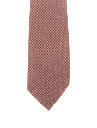 Pre-owned Hermes Silk Pattern Print Neck Tie In Multi